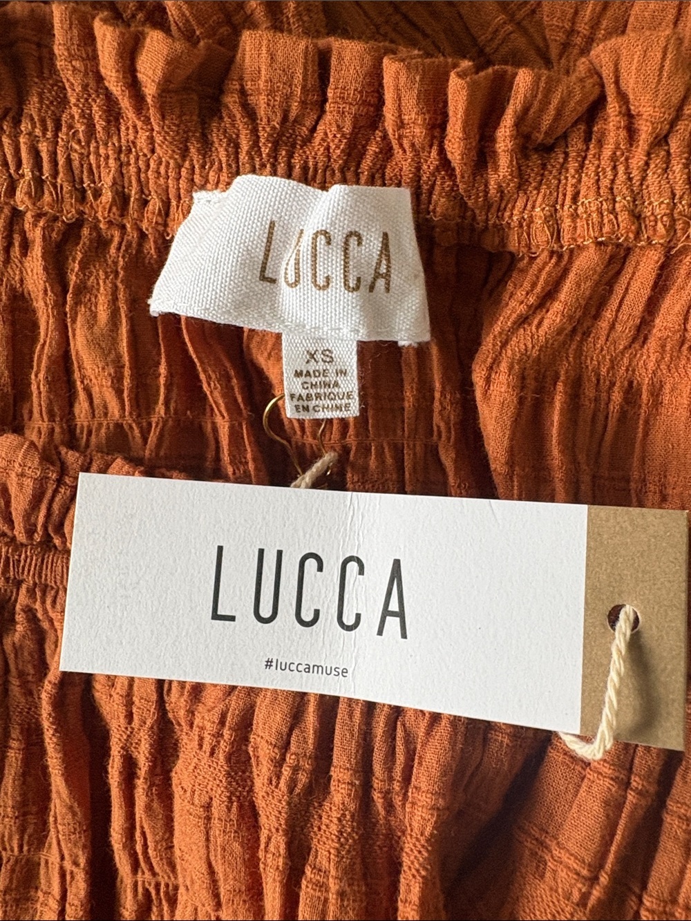 Lucca Sandrine Drop waist Dress Color Rust NWT Elastic waist. - Picture 6 of 7